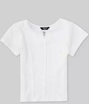 Топ вязки в рубчик с короткими рукавами Truce для больших девочек 7–16 лет, белый