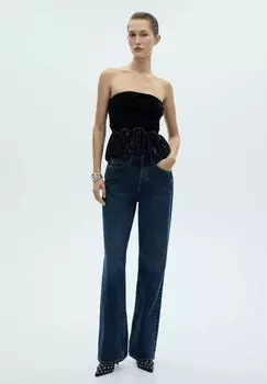 Топ XPEPLUM Mango, черный