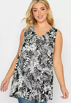 Топ Yours Clothing с цветочным принтом, черный