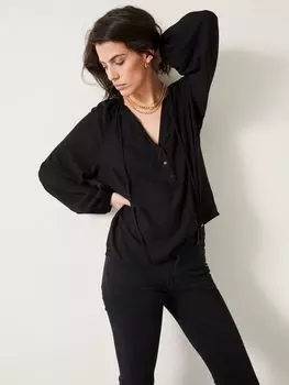 Топ Zadie с завязками на воротнике HUSH, черный