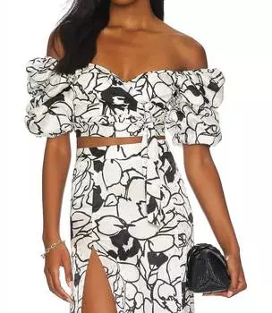 Топ Zano с цветочным принтом Noir RONNY KOBO, цвет floral noir print