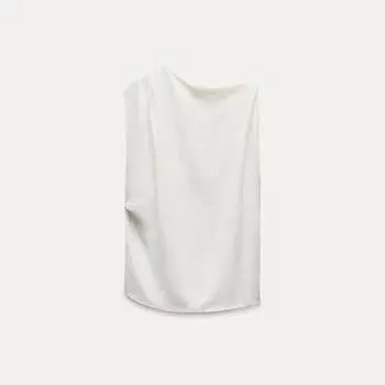 Топ Zara Asymmetric Rustic, белый