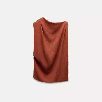 Топ Zara Asymmetric Rustic, красновато-коричневый