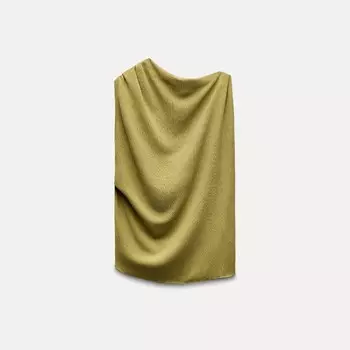 Топ Zara Asymmetric Rustic, оливковый