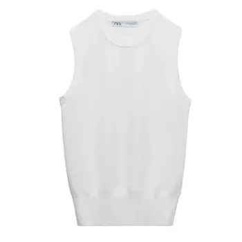 Топ Zara Basic Knit, белый