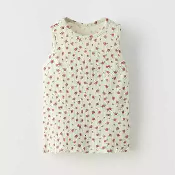 Топ Zara Floral Open-knit, светло-зеленый
