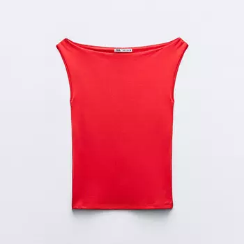 Топ Zara Polyamide, красный