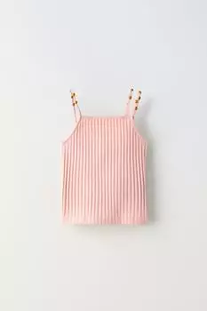 Топ Zara Ribbed, розовый