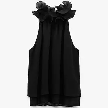 Топ Zara Ruffled Halterneck, черный