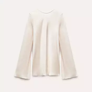 Топ Zara Satin Open Back, светло-бежевый