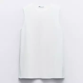 Топ Zara Sleeveless Soft, экрю