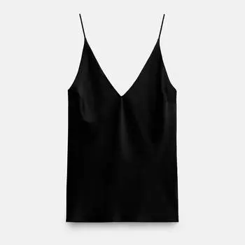Топ Zara Strappy Satin, черный