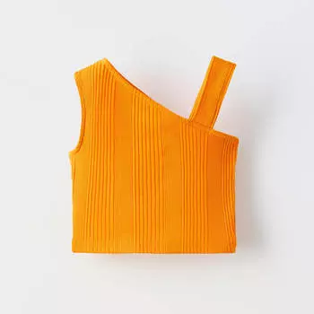 Топ Zara Summer Camp Asymmetric Strappy, оранжевый