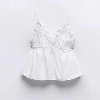 Топ Zara Tied Poplin, белый