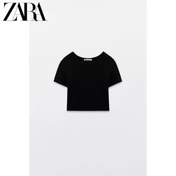Топ Zara укороченный, черный