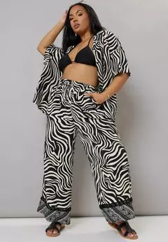 Топ ZEBRA PRINT SHORT Yours Clothing, антрацит