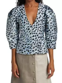 Топ Жаккардовый GANNI, egret