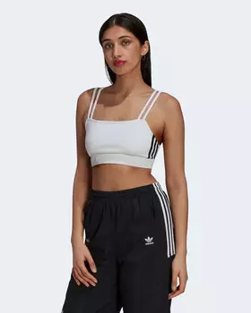 Топ женский Adidas хлопковый спортивный, белый