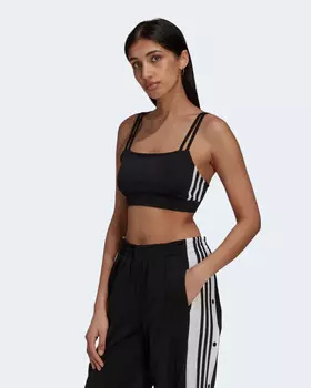 Топ женский Adidas хлопковый спортивный, черный