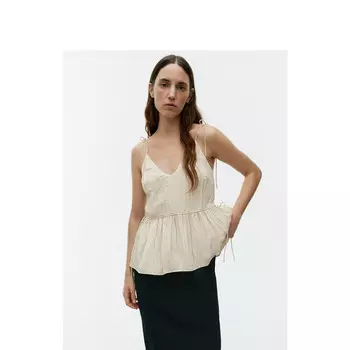 Топ женский Arket с V-образным вырезом, кремовый / белый
