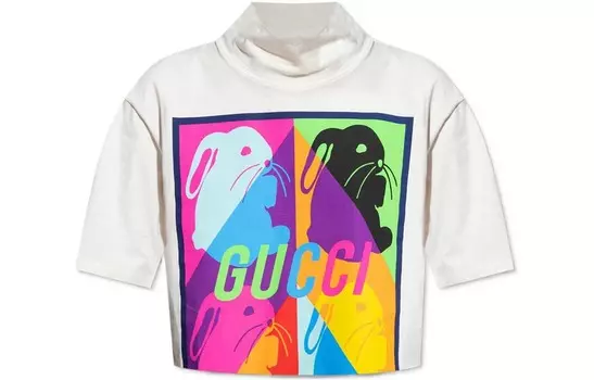 Топ женский Gucci Year Of The Rabbit укороченный, белый