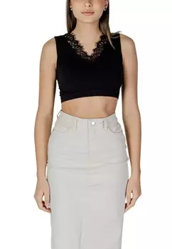 Топ женский GUESS короткий с кружевами, черный