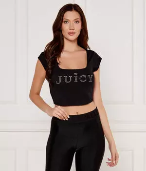 Топ женский Juicy Couture укороченный с квадратным вырезом, черный