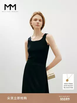 Топ женский Mai Meng Shopping Mall's с овальным вырезом, черный