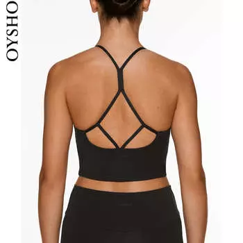 Топ женский Oysho с открытой спиной, черный