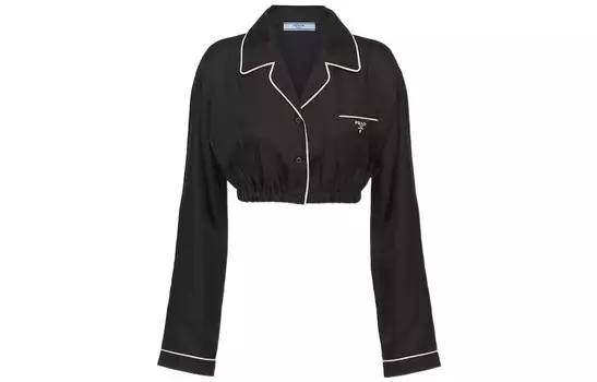 топ женский Prada укороченный, черный