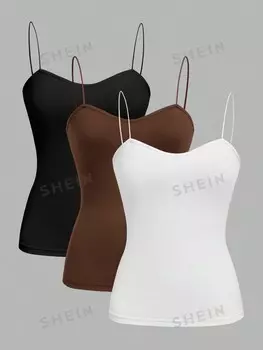 Топ женский Shein Ezwear на бретельках, 3 штуки