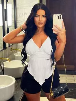 Топ женский Shein SXY с асимметричным подолом, белый