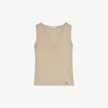 Топ жилет эластичной вязки с круглой горловиной и металлизированной нитью Ted Baker, желтый