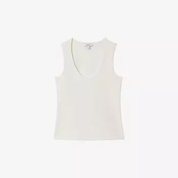 Топ-жилет Courtney с овальным вырезом и эластичным хлопком Reiss, слоновая кость