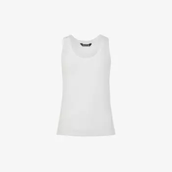 Топ-жилет из эластичного хлопка с овальным вырезом в рубчик Whistles, белый