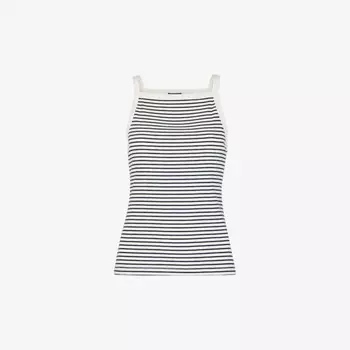 Топ-Жилет из эластичного хлопка с полосатым принтом и прямым вырезом Whistles, бежевый