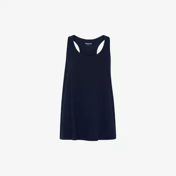 Топ-жилет из хлопкового джерси с овальным вырезом и закругленным краем Whistles, темно-синий