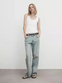 Топ-жилет из смешанного хлопка Massimo Dutti, кремовый