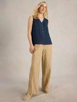 Топ-жилет на пуговицах спереди из льняной смеси delilah White Stuff, темно-синий