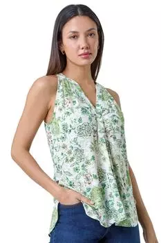 Топ-жилет с цветочным принтом Burnout Roman, зеленый