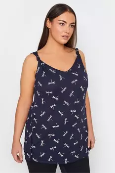 Топ-Жилет с принтом на плечах Evans, синий