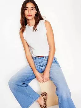 Топ-жилет с супер мягкой оборкой Boden, темно-синий