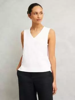Топ-жилет с v-образным вырезом lilla slub Hobbs, белый