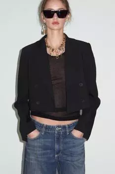 Топ-жилет в ребрику ZARA, черный
