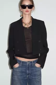 Топ-жилет в ребрику ZARA, черный