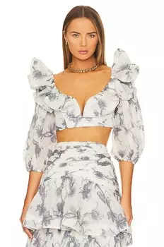 Топ Zimmermann Cropped Bodice, цвет Keira Navy