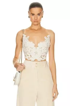 Топ Zimmermann Sensory Velvet Lace Bodice, цвет Macadamia