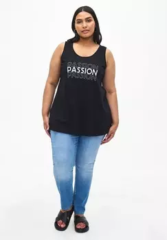 Топ Zizzi, черный металлик