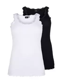 Топ Zizzi MLIV, черный/белый