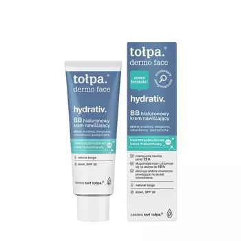 Topa, dermo face Hydrativ, BB гиалуроновый увлажняющий дневной крем, SPF 30, 40 мл